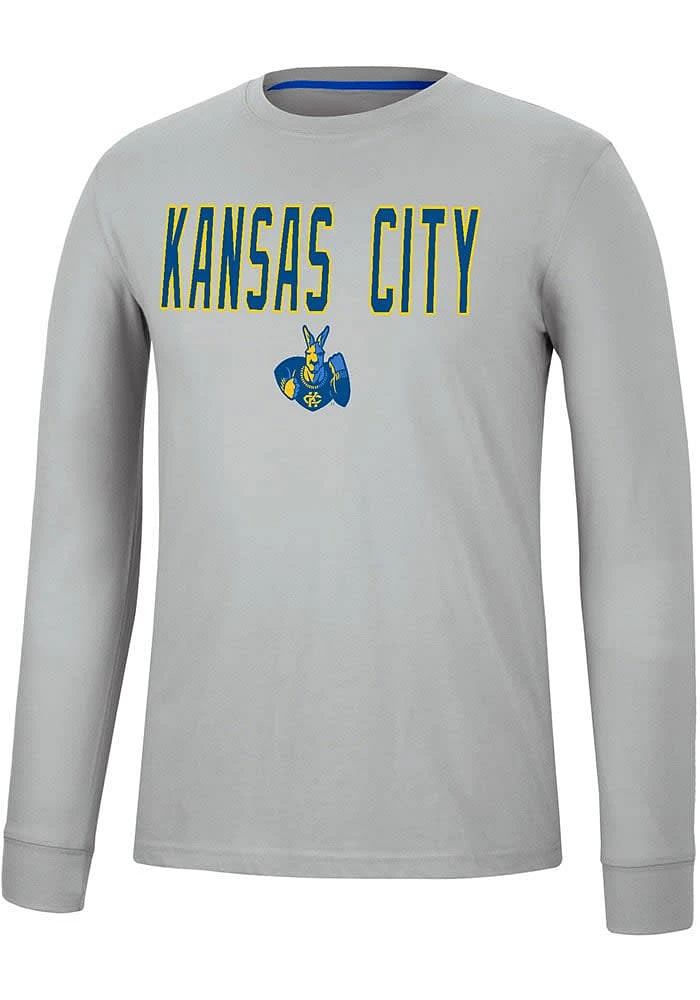 Colosseum UMKC Roos Grey Spackler Long Sleeve T Shirt