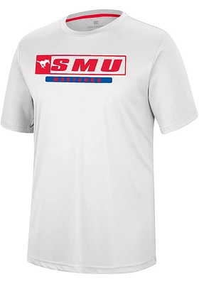 Colosseum SMU Mustangs White TY Short Sleeve T Shirt