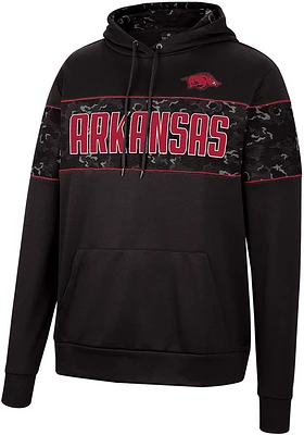 Colosseum Arkansas Razorbacks Mens Black Tonal Wager Pullover Hood