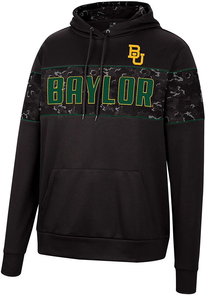 Colosseum Baylor Bears Mens Black Tonal Wager Pullover Hood