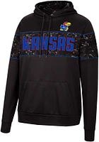 Colosseum Kansas Jayhawks Mens Black Tonal Wager Pullover Hood