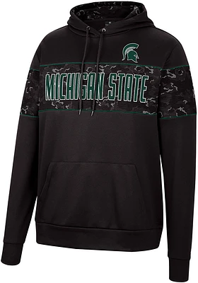 Colosseum Michigan State Spartans Mens Black Tonal Wager Pullover Hood