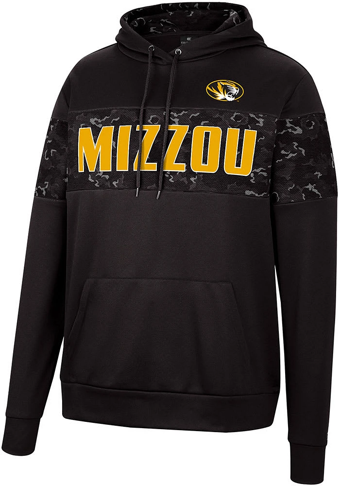Colosseum Missouri Tigers Mens Black Tonal Wager Pullover Hood