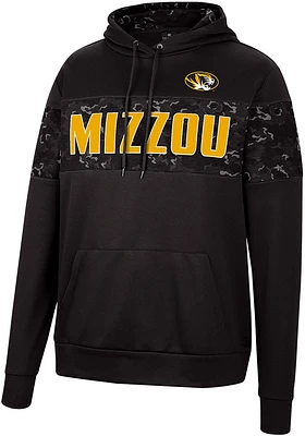 Colosseum Missouri Tigers Mens Black Tonal Wager Pullover Hood