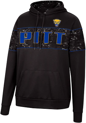Colosseum Pitt Panthers Mens Black Tonal Wager Pullover Hood