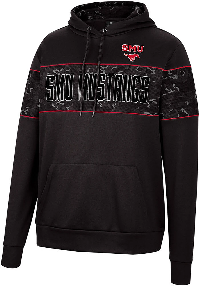 Colosseum SMU Mustangs Mens Black Tonal Wager Pullover Hood