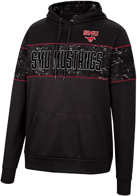 Colosseum SMU Mustangs Mens Black Tonal Wager Pullover Hood