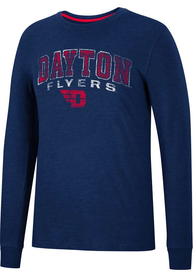 Colosseum Dayton Flyers Navy Blue Webb Long Sleeve T Shirt