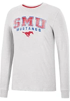 Colosseum SMU Mustangs White Webb Long Sleeve T Shirt