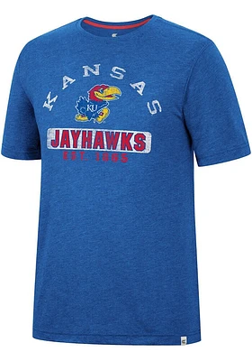 Colosseum Kansas Jayhawks Blue Zen Philospher Short Sleeve T Shirt