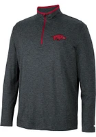 Colosseum Arkansas Razorbacks Mens Black Tiger Long Sleeve Qtr Zip Pullover