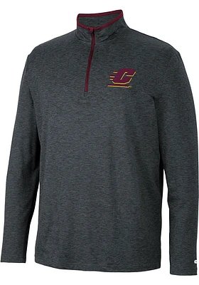 Colosseum Central Michigan Chippewas Mens Black Tiger Long Sleeve Qtr Zip Pullover