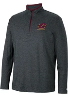Colosseum Central Michigan Chippewas Mens Black Tiger Long Sleeve Qtr Zip Pullover