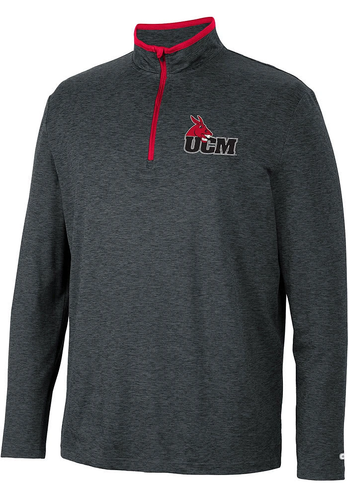 Colosseum Central Missouri Mules Mens Black Tiger Long Sleeve Qtr Zip Pullover