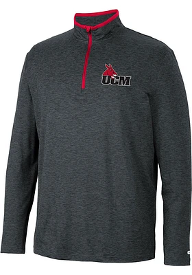 Colosseum Central Missouri Mules Mens Black Tiger Long Sleeve Qtr Zip Pullover