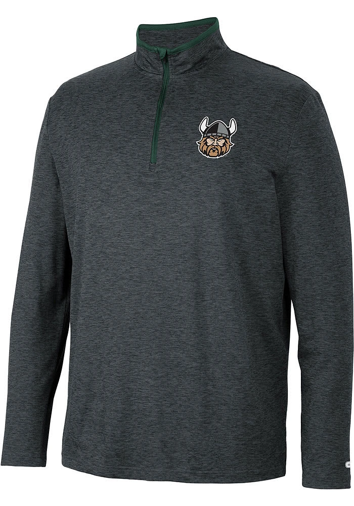 Colosseum Cleveland State Vikings Mens Black Tiger Long Sleeve Qtr Zip Pullover