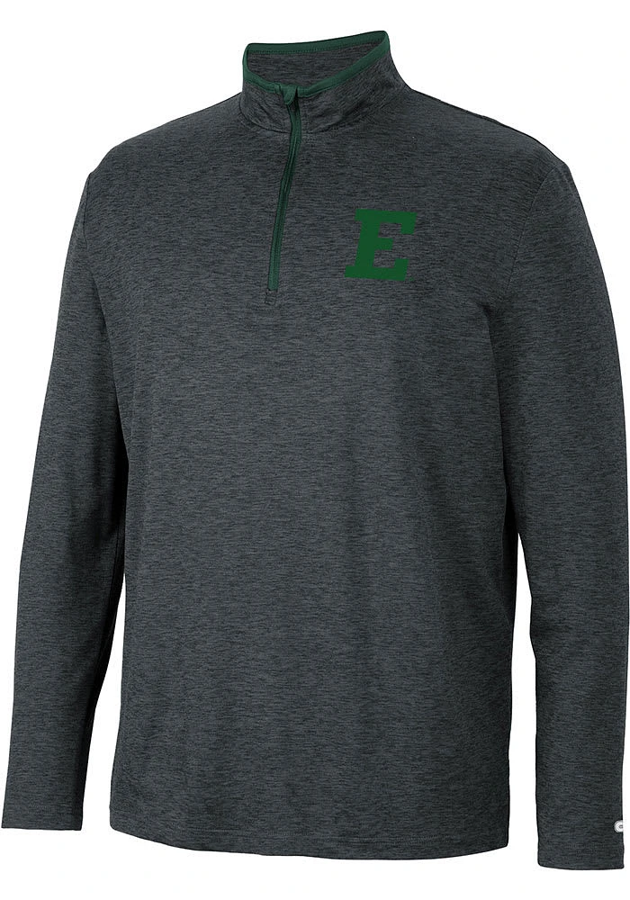 Colosseum Eastern Michigan Eagles Mens Black Tiger Long Sleeve Qtr Zip Pullover