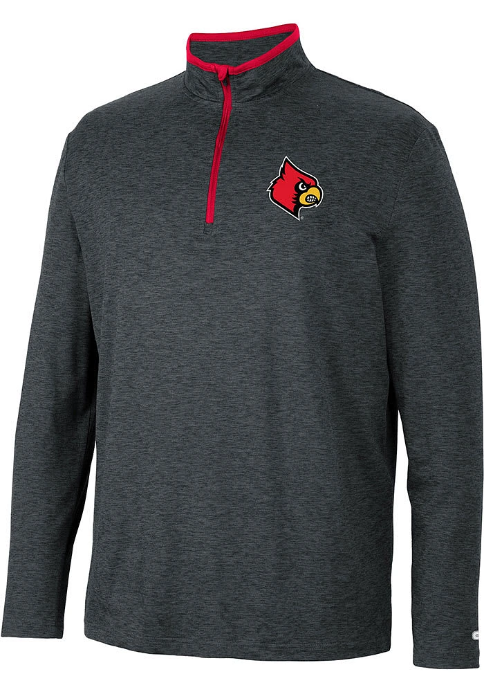 Colosseum Louisville Cardinals Mens Black Tiger Long Sleeve Qtr Zip Pullover