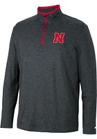 Colosseum Nebraska Cornhuskers Mens Black Tiger Long Sleeve Qtr Zip Pullover