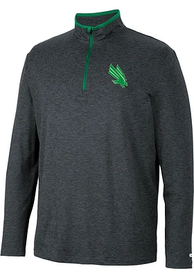 Colosseum North Texas Mean Green Mens Black Tiger Long Sleeve Qtr Zip Pullover