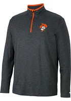 Colosseum Oklahoma State Cowboys Mens Black Tiger Long Sleeve Qtr Zip Pullover