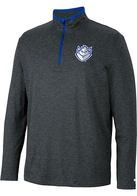 Colosseum Saint Louis Billikens Mens Black Tiger Long Sleeve Qtr Zip Pullover