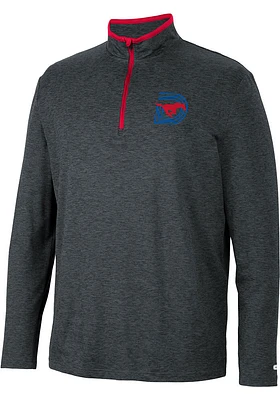 Colosseum SMU Mustangs Mens Black Tiger Long Sleeve Qtr Zip Pullover