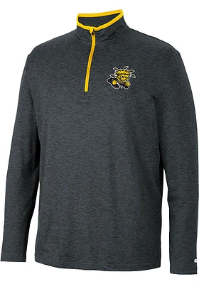 Colosseum Wichita State Shockers Mens Black Tiger Long Sleeve Qtr Zip Pullover