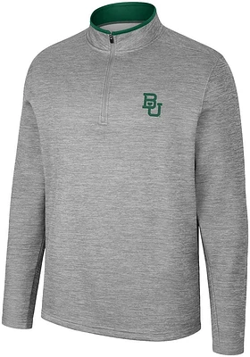 Colosseum Baylor Bears Mens Grey Chase Long Sleeve Qtr Zip Pullover