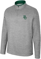 Colosseum Baylor Bears Mens Grey Chase Long Sleeve Qtr Zip Pullover