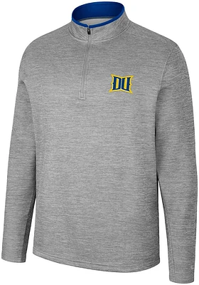 Colosseum Drexel Dragons Mens Grey Chase Long Sleeve Qtr Zip Pullover