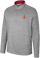 Colosseum Iowa State Cyclones Mens Grey Chase Long Sleeve Qtr Zip Pullover