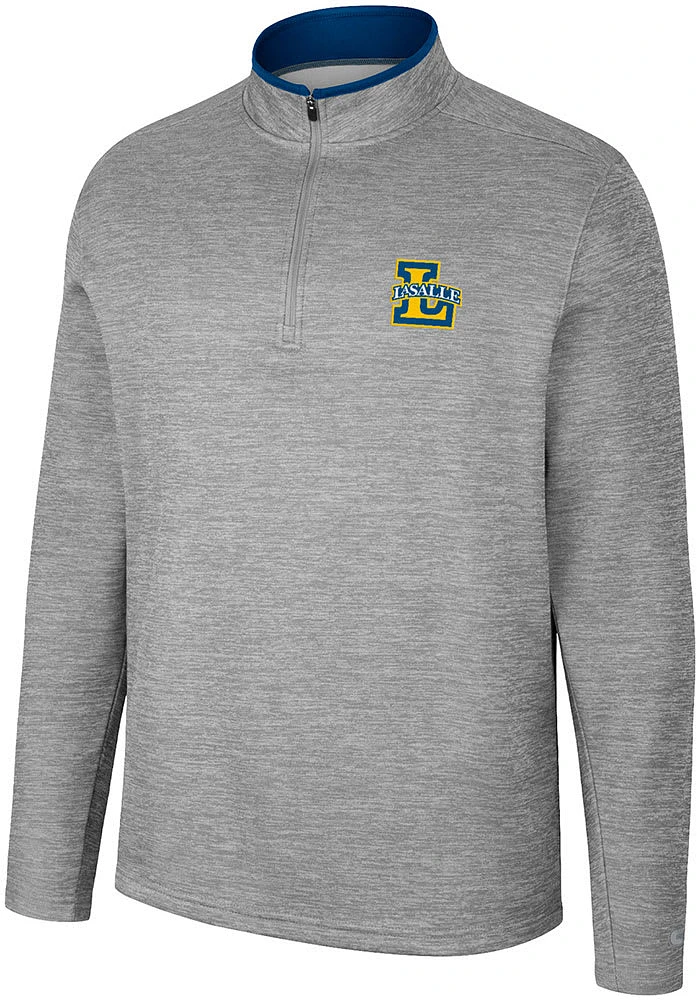 Colosseum La Salle Explorers Mens Grey Chase Long Sleeve Qtr Zip Pullover
