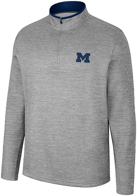 Colosseum Michigan Wolverines Mens Grey Chase Long Sleeve Qtr Zip Pullover