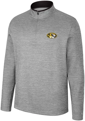 Colosseum Missouri Tigers Mens Grey Chase Long Sleeve Qtr Zip Pullover