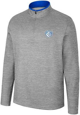 Colosseum Saint Louis Billikens Mens Grey Chase Long Sleeve Qtr Zip Pullover