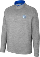 Colosseum Saint Louis Billikens Mens Grey Chase Long Sleeve Qtr Zip Pullover
