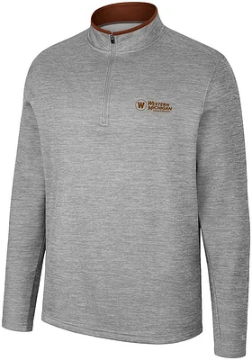 Colosseum Western Michigan Broncos Mens Grey Chase Long Sleeve Qtr Zip Pullover