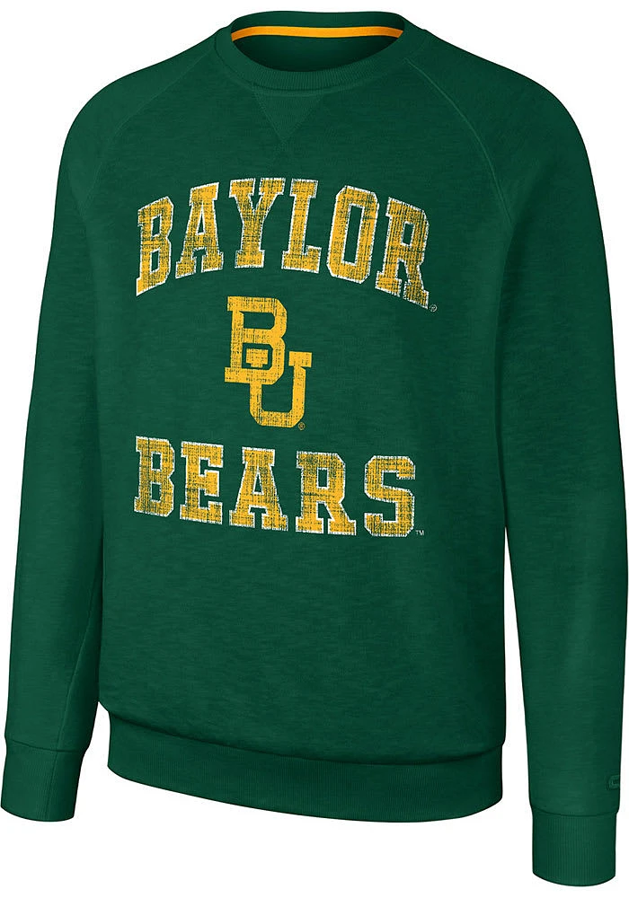 Colosseum Baylor Bears Mens Reggie Long Sleeve Crew Sweatshirt