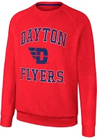 Colosseum Dayton Flyers Mens Red Reggie Long Sleeve Crew Sweatshirt