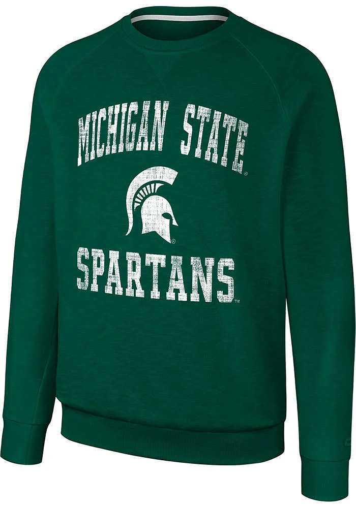 Colosseum Michigan State Spartans Mens Reggie Long Sleeve Crew Sweatshirt