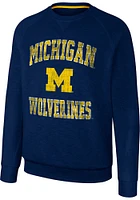 Colosseum Michigan Wolverines Mens Reggie Long Sleeve Crew Sweatshirt