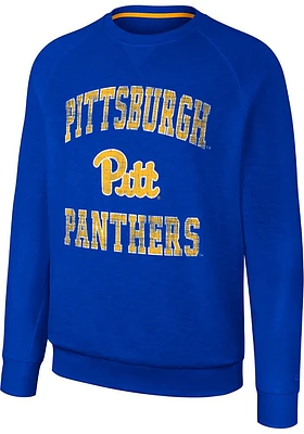 Colosseum Pitt Panthers Mens Reggie Long Sleeve Crew Sweatshirt