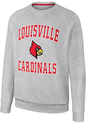 Colosseum Louisville Cardinals Mens Reggie Long Sleeve Crew Sweatshirt