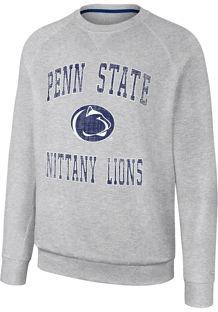 Colosseum Penn State Nittany Lions Mens Grey Reggie Long Sleeve Crew Sweatshirt