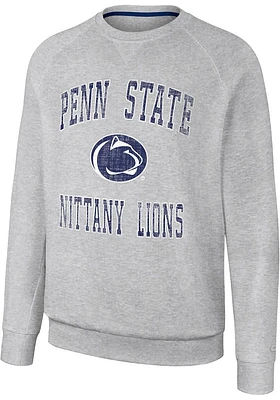 Colosseum Penn State Nittany Lions Mens Grey Reggie Long Sleeve Crew Sweatshirt