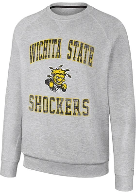 Colosseum Wichita State Shockers Mens Grey Reggie Long Sleeve Crew Sweatshirt
