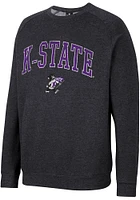 Colosseum K-State Wildcats Mens Black Parsons Long Sleeve Crew Sweatshirt