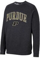 Colosseum Purdue Boilermakers Mens Black Parsons Long Sleeve Crew Sweatshirt
