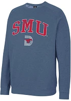 Colosseum SMU Mustangs Mens Blue Parsons Long Sleeve Crew Sweatshirt
